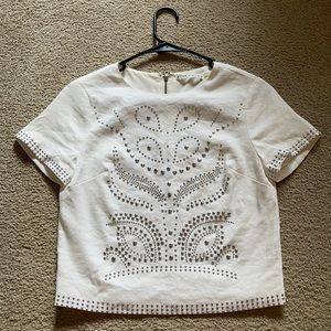 Alice + Olivia Sarina Studded Crop Top sz 2